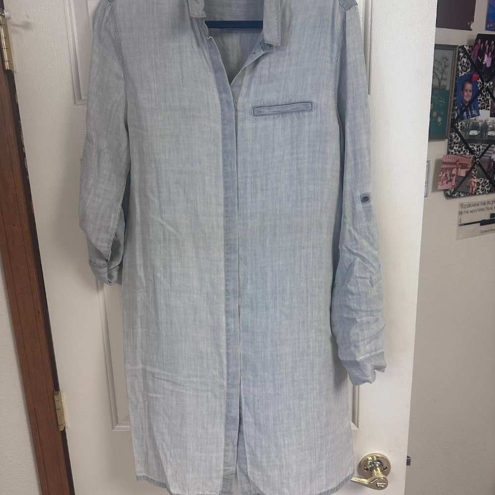 calvin Klein shirt dress in oatmeal.